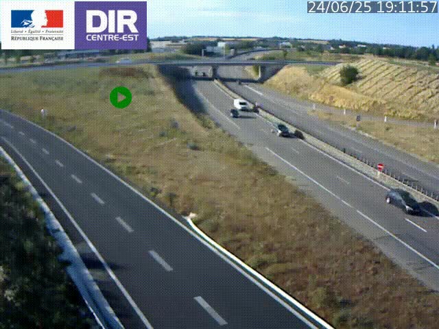 Webcam sur le contournement de Valence, sur la Nationale 7, caméra orientée vers Lyon
