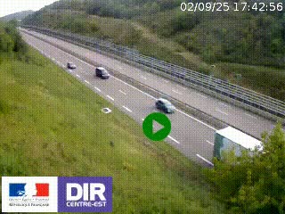 Webcam au niveau du col de Bois Clair à hauteur de Cluny sur la N79. Vue orientée vers Mâcon