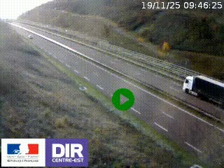 Webcam au niveau du col de Bois Clair à hauteur de Cluny sur la N79. Vue orientée vers Mâcon