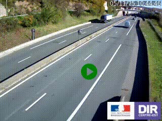 Caméra autoroutière sur l'A47 à hauteur de Givors, a proximité de Lyon. La webcam est orientée vers Lyon