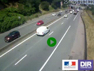Caméra autoroutière sur l'A47 à hauteur de Givors, a proximité de Lyon. La webcam est orientée vers Lyon