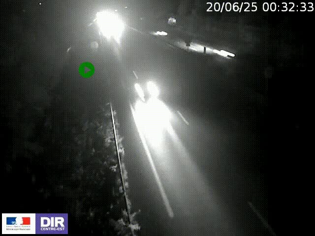 Webcam à Bron sur l'A43 à la jonction avec le boulevard périphérique de Lyon (D383). Vue orientée vers Lyon