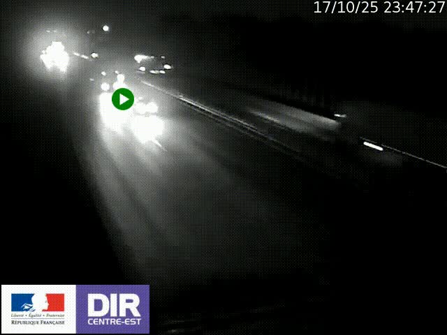Caméra trafic à la jonction entre l'A46 (Rocade-est de Lyon) et l'A42 à hauteur de Vault-en-Velin en direction de Marseille