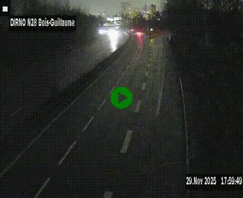 Webcam routière à hauteur de Bois-Guillaume en périphérie de Rouen. Vue orientée vers Rouen