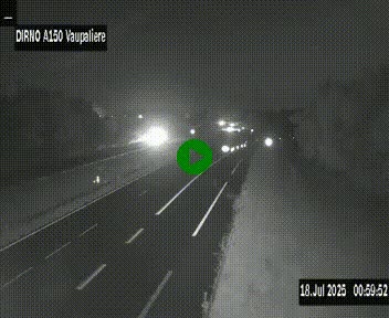 Webcam autoroute A150 à hauteur de La Vaupalière en périphérie de Rouen. Vue orientée vers Rouen