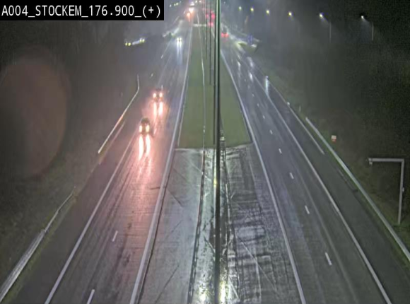 Webcam au-dessus de l'E411 sur la N83 à hauteur de la sortie Stockem. Vue orientée vers Arlon