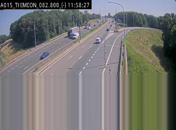 Caméra trafic Belgique - Thiméon - E42, jonction avec A54 (E420) direction La Louvière/Charleroi - BK 82.82