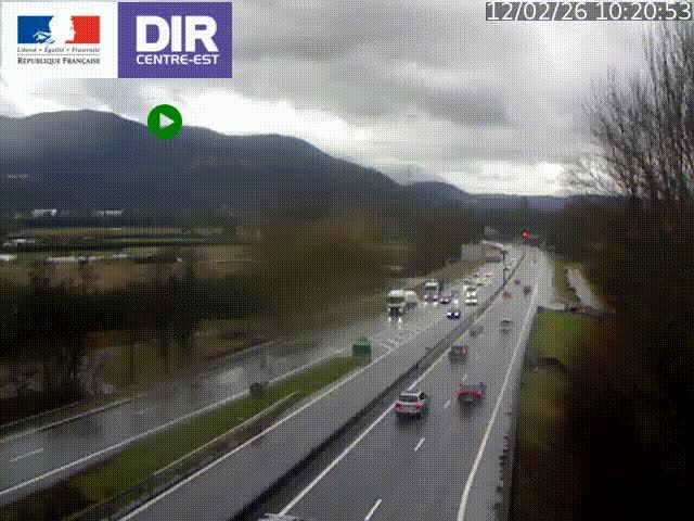 Caméra trafic à Meylan sur la Rocade-Sud de Grenoble en direction d'Aix-en-Provence