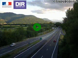 Caméra trafic à Meylan sur la Rocade-Sud de Grenoble en direction d'Aix-en-Provence