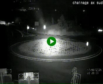 Webcam au nord d'Ax-les-Thermes au niveau de l'aire de chaînage de la N20. Vue orientée vers les Pyrénées, en direction de Pas de la Case