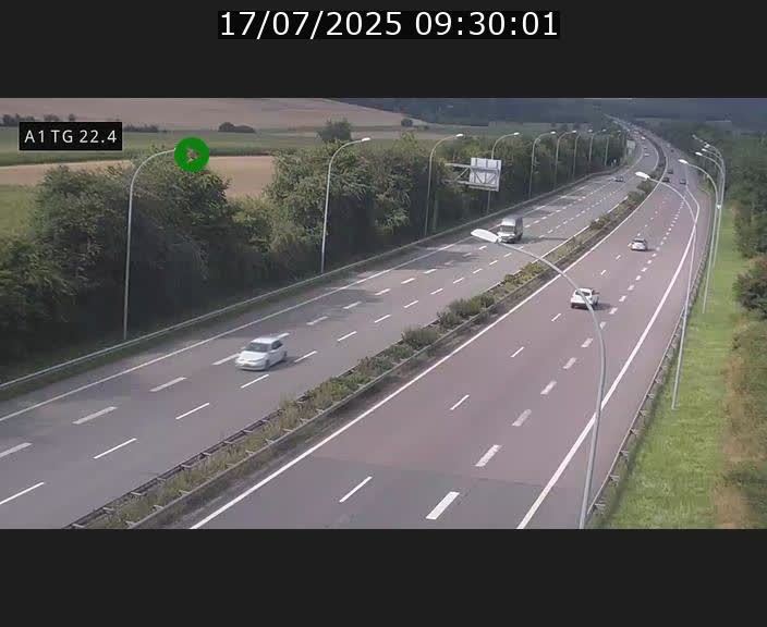 Traffic live webcam Luxembourg Flaxweiler - A1 direction Luxembourg - BK 22.4