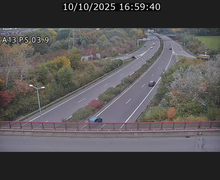 Traffic live webcam Luxembourg Differdange - A13 direction Esch-sur-Alzette - BK 3.9