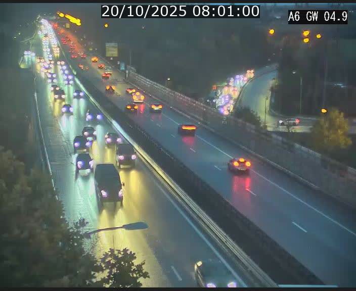 Traffic live webcam Luxembourg Croix de Cessange - A6 - BK 4.9 - direction Belgique