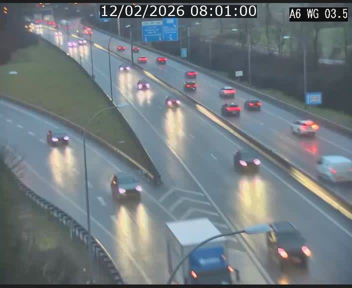 Traffic live webcam Luxembourg - Croix de Cessange - A6 - BK 3.5 - direction France/Allemagne