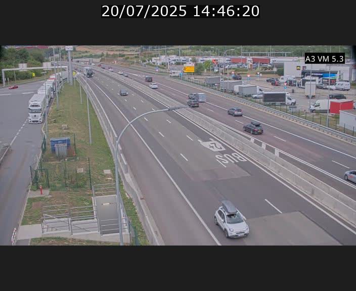 Traffic live webcam Luxembourg Aire de Berchem - A3 - BK 5 - direction France