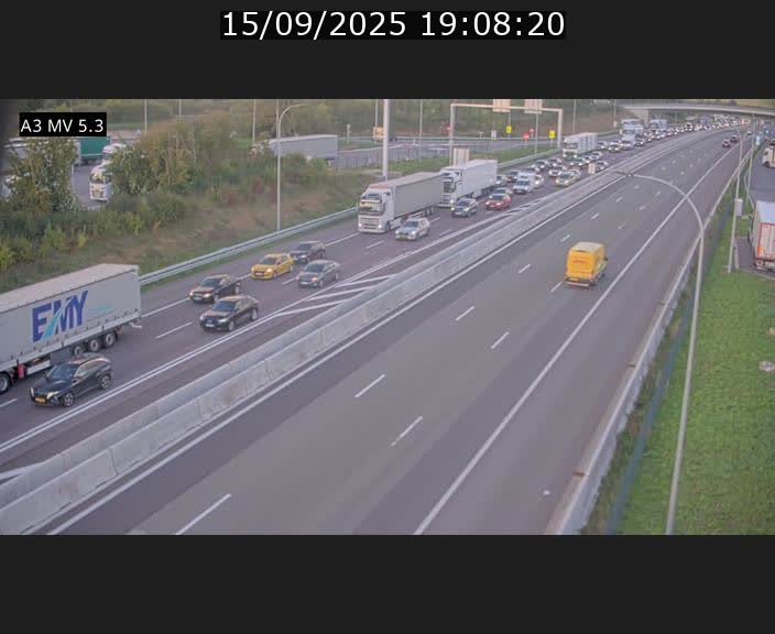 Webcam à l'Aire de Berchem au Luxembourg sur l'A3. Vue orientée vers la France