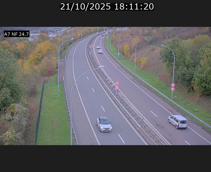 Caméra trafic Luxembourg - A7, Schieren direction Mersch