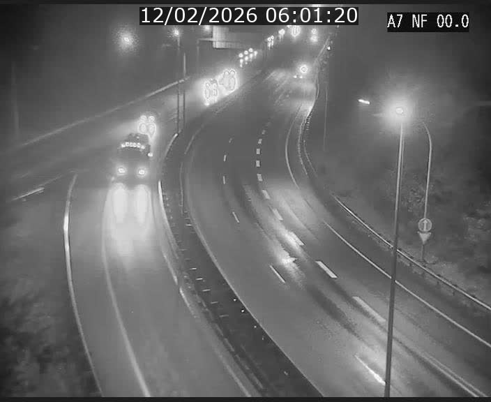 Caméra autoroute Luxembourg A7 - Echangeur A1/A7 Grünewald direction Tunnel Stafelter
