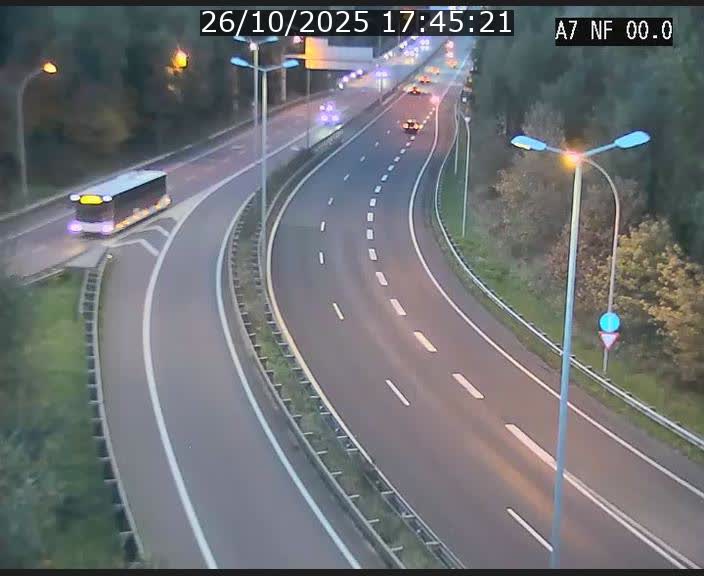 Caméra autoroute Luxembourg A7 - Echangeur A1/A7 Grünewald direction Tunnel Stafelter