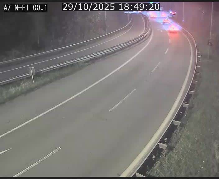 Webcam autoroute Luxembourg A7 située dans la sortie 1 Waldhof, vers la N11, avant le Tunnel Stafelter