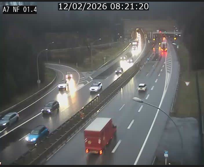 Caméra autoroute Luxembourg A7 - Echangeur Waldhaff - direction Tunnel Stafelter