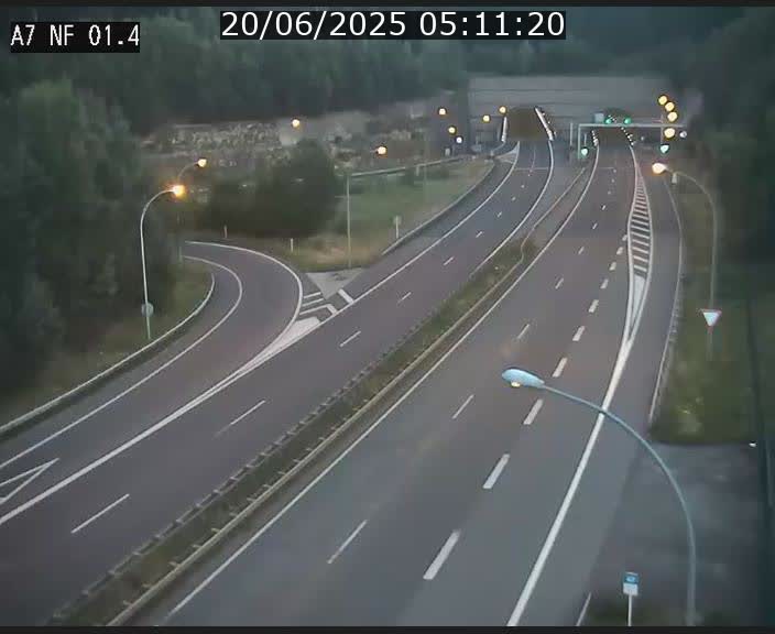 Caméra autoroute Luxembourg A7 - Echangeur Waldhaff - direction Tunnel Stafelter