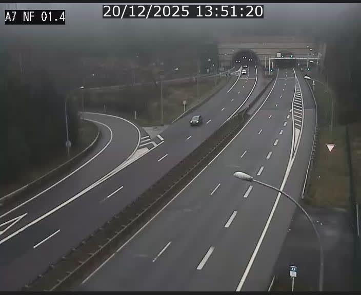 Caméra autoroute Luxembourg A7 - Echangeur Waldhaff - direction Tunnel Stafelter