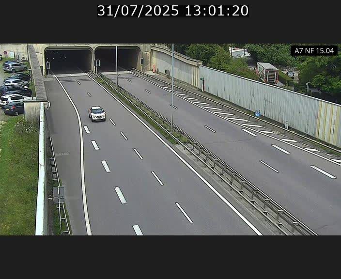 Caméra trafic Luxembourg - A7, Tunnel Mersch, entrée sud, direction Ettelbruck