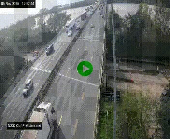 Webcam sur le périphérique de Bordeaux à l'est de la ville. Caméra située sur le Pont Mitterand sur la N230