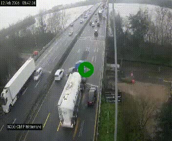 Webcam sur le périphérique de Bordeaux à l'est de la ville. Caméra située sur le Pont Mitterand sur la N230