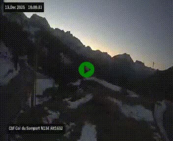 Webcam au col du Somport, côté français, sur la N134, dans les Pyrénées, en direction de l'Espagne, à 1632 mètres d'altitude