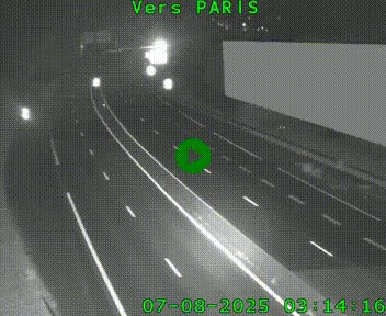 Caméra routière sur l'autoroute A20 à Brive-la-Gaillarde, à la jonction avec l'A89. Vue orientée vers Paris