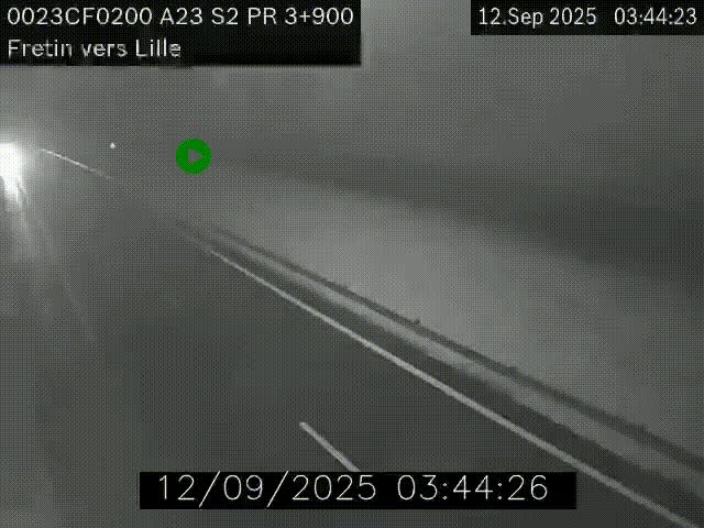Webcam autoroute A23 à hauteur de Fretin. Vue orientée vers Lille