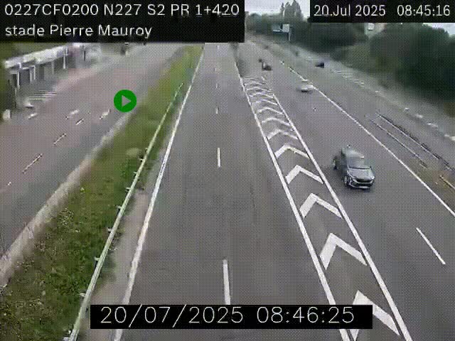 Webcam à hauteur du Stade Pierre Mauroy à Villeneuve d'Ascq sur la N227. Vue orientée vers Mons-en-Baroeul