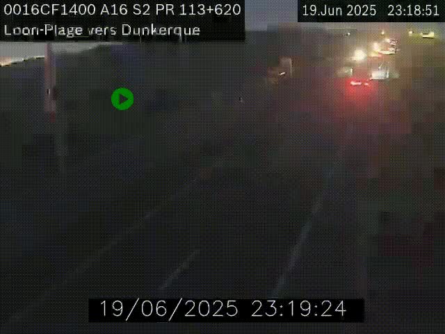 Webcam autoroute A16 à hauteur de Loon-Plage. Vue orientée vers Dunkerque et la Belgique.