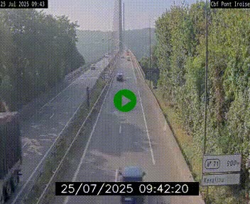 Webcam sur la N165 après le Pont de l'Iroise, à l'entrée de Brest