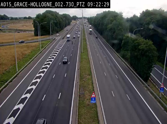 Caméra trafic Belgique - Grâce-Hollogne - E42, jonction avec A604, direction Loncin/Aéroport de Liège -  BK 3.2