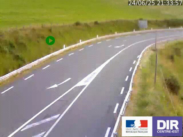Webcam sur le col Pin Bouchain, vue orientée vers Roanne, en provenance de Lyon sur la nationale 7 (N7)
