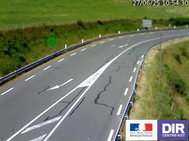 Webcam sur le col Pin Bouchain, vue orientée vers Roanne, en provenance de Lyon sur la nationale 7 (N7)