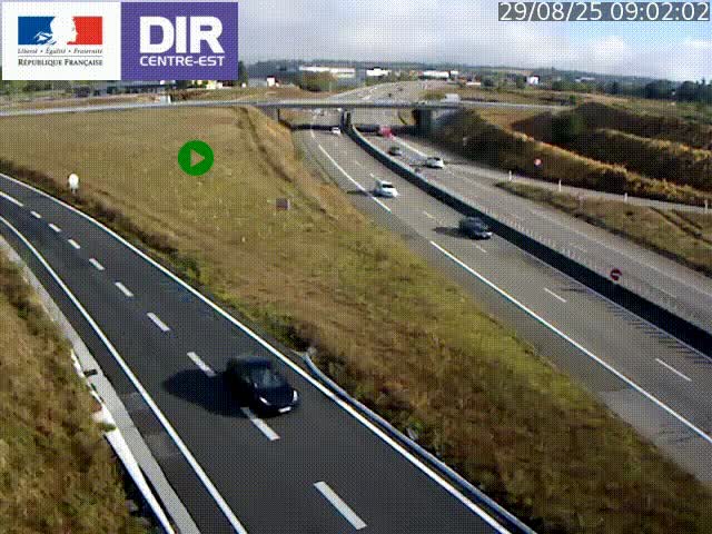 Webcam sur le contournement de Valence, sur la Nationale 7, caméra orientée vers Lyon