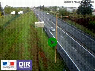 Webcam à Mably, à proximité de Roanne en direction de Moulins sur la N7