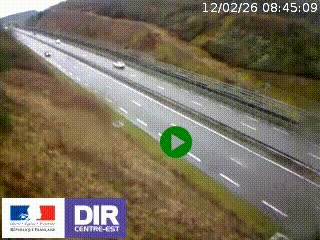 Webcam au niveau du col de Bois Clair à hauteur de Cluny sur la N79. Vue orientée vers Mâcon