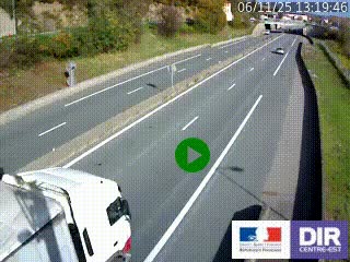 Caméra autoroutière sur l'A47 à hauteur de Givors, a proximité de Lyon. La webcam est orientée vers Lyon