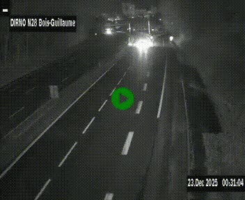 Webcam routière à hauteur de Bois-Guillaume en périphérie de Rouen. Vue orientée vers Rouen