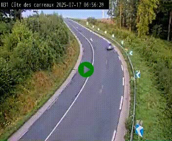 Webcam en haut de la Côte des Carreaux sur la N31 à Avesnes-en-Bray. Vue orientée vers Rouen