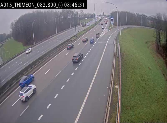 Caméra trafic Belgique - Thiméon - E42, jonction avec A54 (E420) direction La Louvière/Charleroi - BK 82.82
