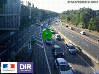 Caméra autoroute sur A6 - Valvert, près de Lyon, en direction de Paris, à hauteur de la sortie 36 Porte du Valvert
