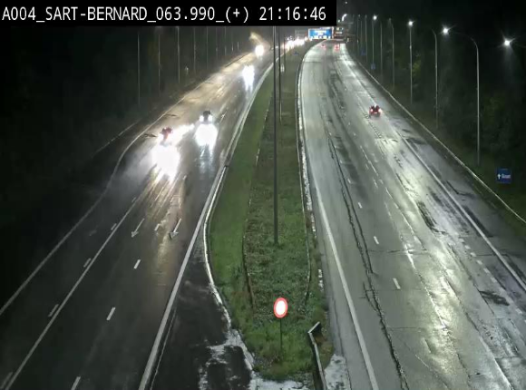 Webcam sur l'E411 à hauteur de la jonction avec la N4 à la sortie de Namur. Vue orientée vers Luxembourg
