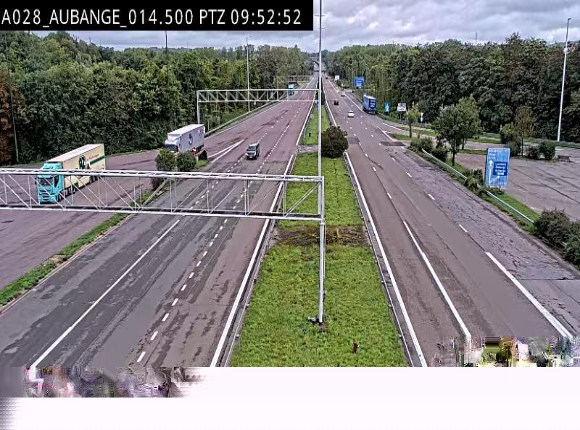 Webcam autoroute Belgique - Aubange - A28 direction Arlon - BK 14
