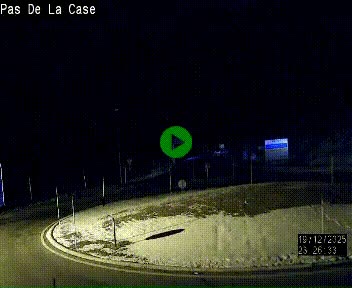 Webcam sur la N22 au niveau du poste frontière entre la France et Andorre à proximité de Pas de la Case à plus de 2000 mètres d'altitude